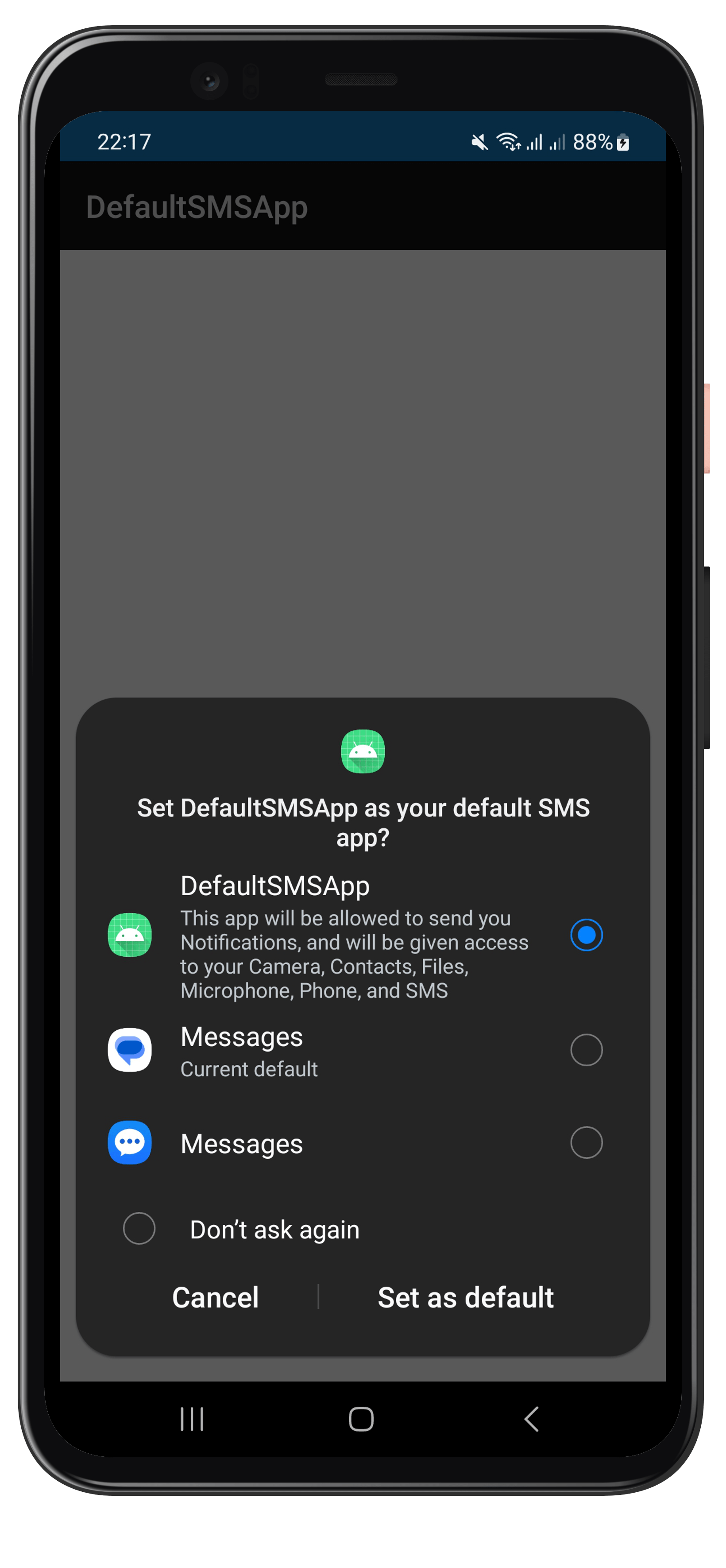 Default SMS App