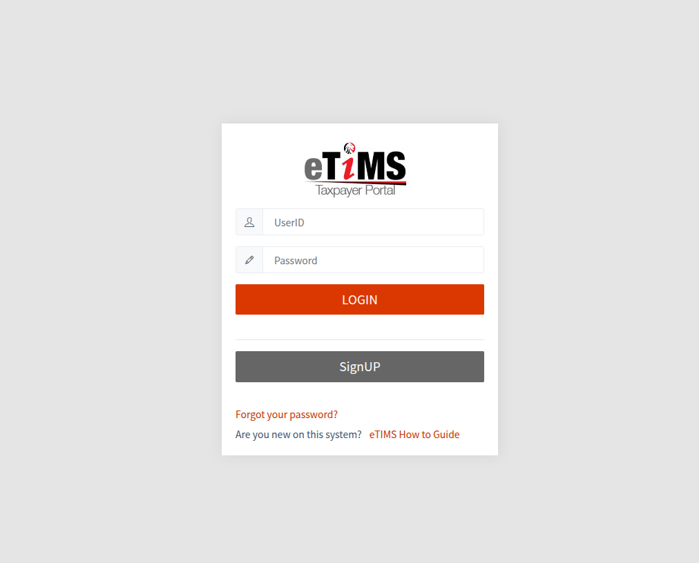 KRA eTIMS Login